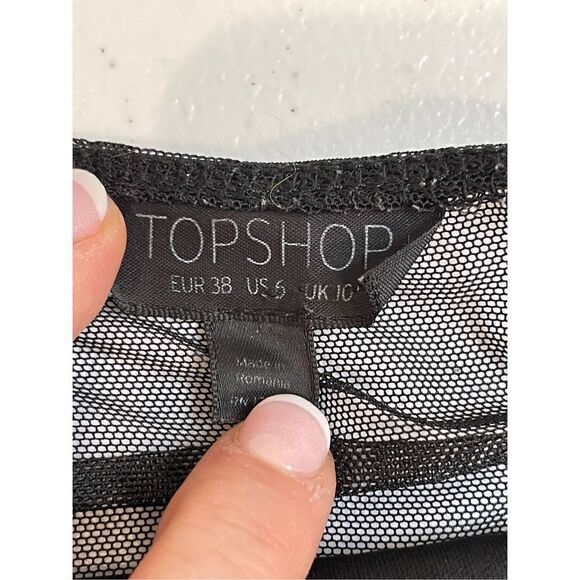 Topshop women’s one piece leotard mesh floral embroidered size 6 - Picture 4 of 5